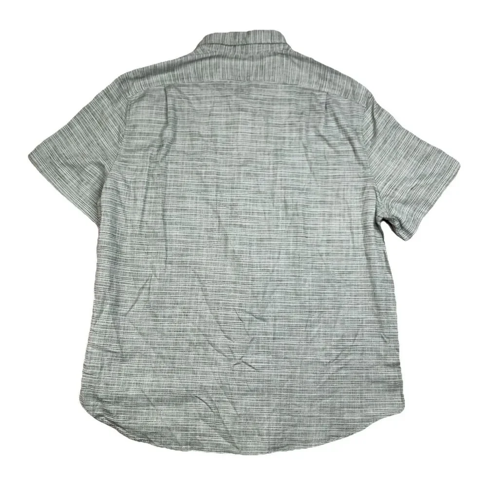 J Crew Mens XL Short Sleeve‎ Slub Dobby Shirt Sage Green Woven Button Up Resort